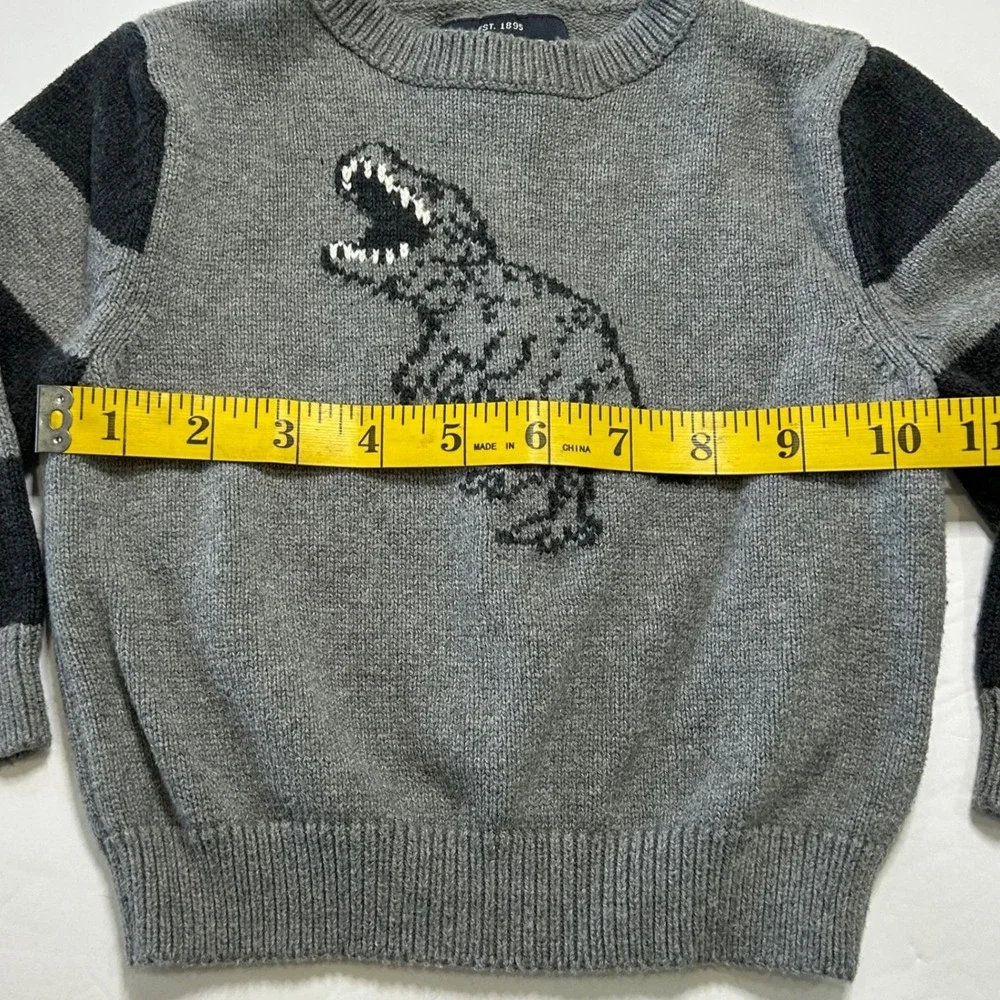 OshKosh B'gosh Toddler Boys‎ 18M Gray Dinosaur Striped Sweater